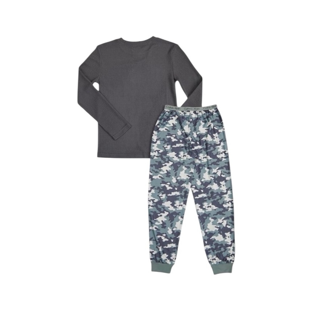 NWT Calvin Klein Boys 2 Piece Camouflage Print Pajama Set Warm Brushed Micro